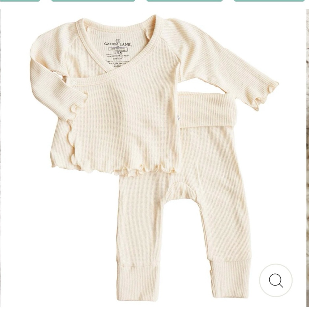 Caden Lane Ribbed Cream Baby Outfit